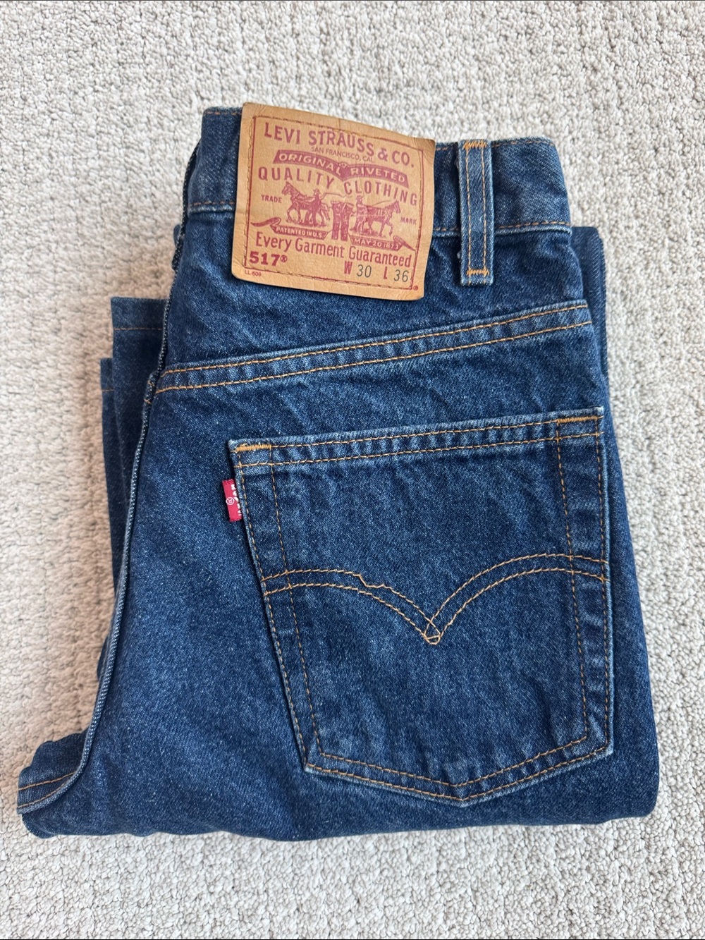 VNT 1999 517 Red Tab Bootcut Jeans USA 30x36 DEADSTOCK